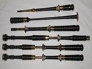 McCallum African Blackwood AB4 Imitation Horn Gold Celtic Bagpipes Sticks Only