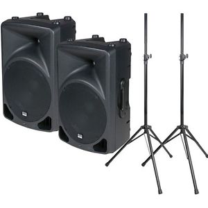 DAP Audio Splash 15A Pack: 2 x Active 15" Speakers w/ Stands