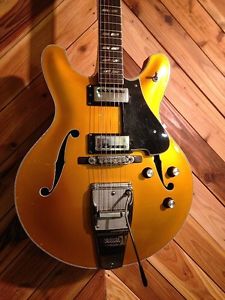 Rare Vintage YAMAHA SA-50 ALL GOLD LATE 1960`s Used Guitar Japan-made w/hardcase