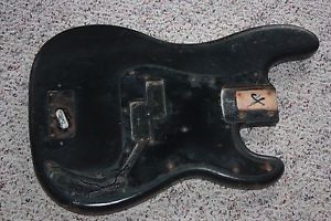 1974 1975 Fender Precision bass body original black 4 lb 10 oz