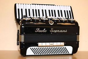 Paolo Soprani Vintage 120 Bass LMMH Accordion Akkordeon Fisarmonica Black + Case