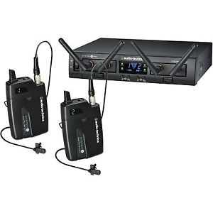 Audio Technica 2x Lavalier Digital Wireless Microphone System 10 PRO ATW-1311/L