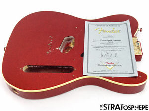 2010 USA Fender Custom Shop Custom Telecaster Tele BODY Bound Red Sparkle