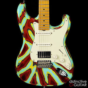 DON GROSH NOS RETRO LIMITED EDITION TIE DYE HANDWOUND STRAT PU EXCLUSIVE FINISH