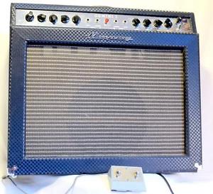 Vintage 196? Ampeg G12 Gemini 1 Blue Diamond Guitar/Accordian amp w/cover EXC
