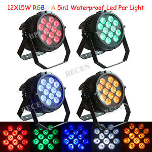 4pcs/lot 12x15w rgbwa 5in1 led par lights waterproof stage lighting for disco dj