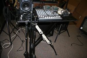 COMPLETE ROAD READY BERRINGER/MACKIE PA SYSTEM MIXER MICS SPEAKERS STANDS & MORE