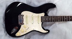 G&L Tribute Legacy "Transparent Black Over Flamed Maple" **Custom Pickguard**