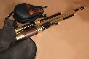 Uilleann pipes half set in D (by Kenneth McNicholl) + extra reeds x 15