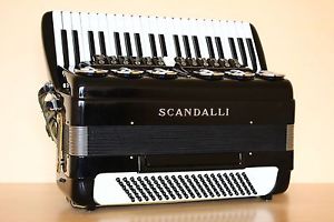 Scandalli Vintage LMMH Accordion 120 bass Polifonico Brevetto Fisarmonica Black