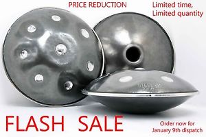 New Harmonic Handpan, D Minor Extended scale with bag. Steel Drum from Steeltone