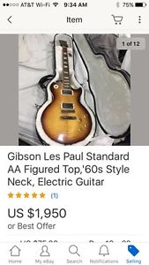 Gibson Les Paul Standard AA Figured Top,'60s Style Neck