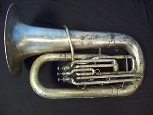 VINTAGE QUALITY 'THE BUESCHER' ELKHART SILVER Eb TUBA c.1913 17" BELL