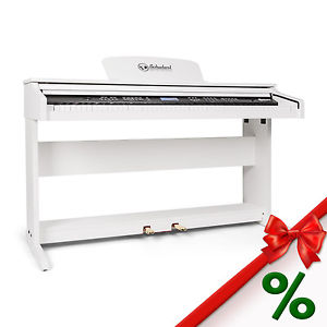 PIANO NUMERIQUE SCHUBERT E-PIANO CLAVIER 88 TOUCHES MIDI AUX BLANC/NOIR/MARRON