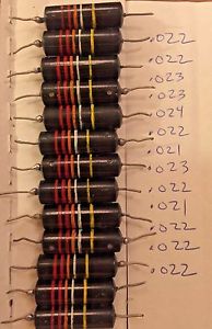 Fantastic 1954 13 QYT Sprague .022 @ 400 VDC Bumble Bee Capacitors - TESTED NICE