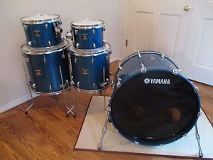 Yamaha Oak Custom Drums, Blue Sparkle, 24" Virgin Kick, Dual Floors, Japan Made!