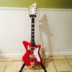 Red Eastwood Airline Guitar, Case  Amplifier  Jack White, Red Stripes