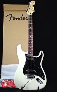 2015 FENDER STANDARD HSH STRATOCASTER OLYMPIC WHITE BLACKGUARD HAND-SELECTED NOS