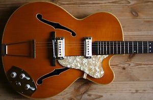EXTREMELY RARE 60s HOPF GERMANY THINLINE ELECTRIC JAZZ GITARRE BEAUTIFUL COLOR
