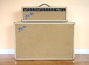 1964 Fender Bandmaster Blackface Blonde Pre-CBS Piggyback Tube Amp Head & Cab