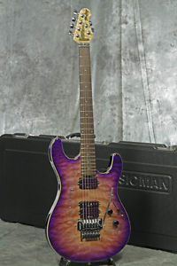 MUSIC MAN Steve Morse SM-Y2D FRT Purple Sunset Quilt w/HardCase F/S Used #G402