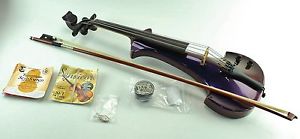 HERITAGE Purple Body Bridge Electric Violin With Extra Strings and Carrying Case