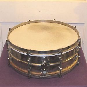 Vintage 1930's Ludwig nickel plated 5 x 14  8 lug snare drum