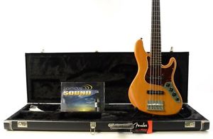 2006 Fender American Deluxe Jazz Bass V 5-String - Amber w/ New Fender Case