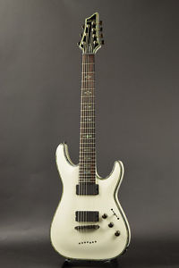 Schecter AD-C-7-HR 7-String White Electric Guitar w/SoftCase Used #U366