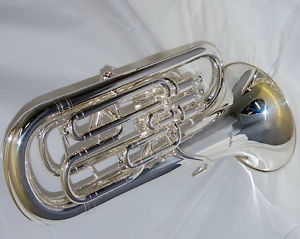 Professional Silver Plated Bb Compensating 3 +1 Euphonium  case/mouthpiece
