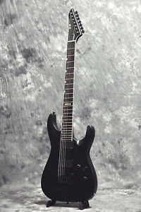 E-II Horizon NT-7B Black Satin Electric Guitar w/SoftCase From Japan Used #U370