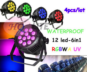 high waterproof 12led RGBWA UV 6in1 par can 64 light led stage IP65 lighting