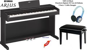 YAMAHA Arius YDP143 B BLACK PIANOFORTE DIGITALE 88 TASTI 192 NOTE PANCA +CUFFIA.