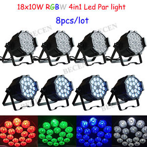 8pcs/lot 18x10w RGBW led par 4in1 led par can lights wedding stage suppliers