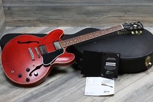 MINTY! 2012 Gibson ES335 Hollow Body Electric Guitar in Satin Red Finish!