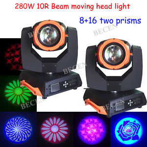 2pcs 8+16 prisms 280W 10R sharpy beam moving head light church events lights