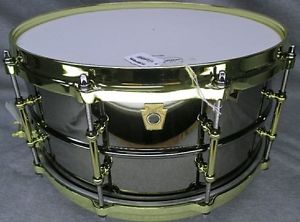 USA MADE LUDWIG 6 1/2 X 14 BLACK BEAUTY SNARE w/ DIECAST HOOPS