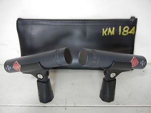 NEUMANN KM184 PARE STUDIO CONDENSER MICS CLOSE CONSECUTIVE SERIAL NO#s LQQK !