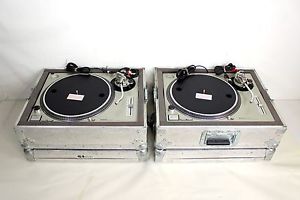 Technics Quartz Direct Drive Turntable Pair SL-1200MK2 Record Player & Hard Case