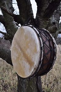 23' Double Headed Drum, Powow, raw hide,  Deer Hide and Goat Hide, handcrafted,