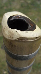 exeptional shakuhachi flute 3.2 in D low  Ji-nashi roots-end