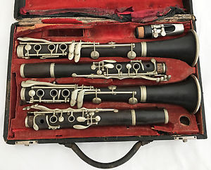 Antique Buffet Crampon Paris Pair A+Bb Boehm Clarinets Clarinet in double case