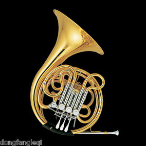 Professional gold lacquer Double Key Bb/F French Horn with case by Eastern music