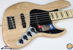 Fender American Elite Jazz Bass V 5-String w/ HSC, Natural, Maple FB, NEW #35104