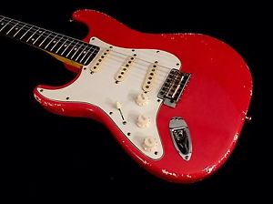 LEFTY! MJT Custom Electric Strat Guitar Left Handed Fiesta Red Nitro Relic HSC
