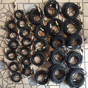 CANARE L-4E5C COLOR CODED XLR CABLES - LOT OF 34