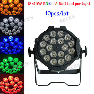 10pcs/lot 18X15W RGBWA 5in1 led par light wedding dj lights