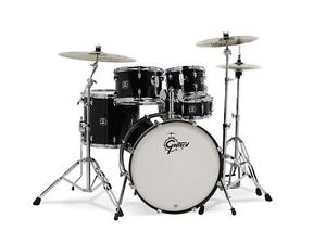 Gretsch Energy 5 Piece Drum Set w/ Hardware and Planet-Z Cymbals (Black)