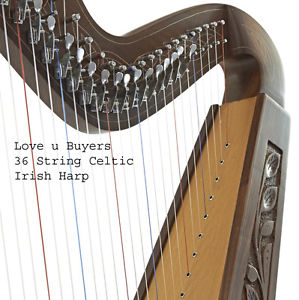 36 String Celtic Irish Harp with Adjustable Levers