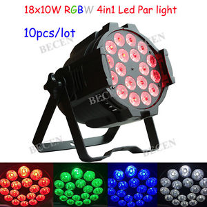 10pcs 18x10w par can stage lights rgbw 4in1 led par light for sale